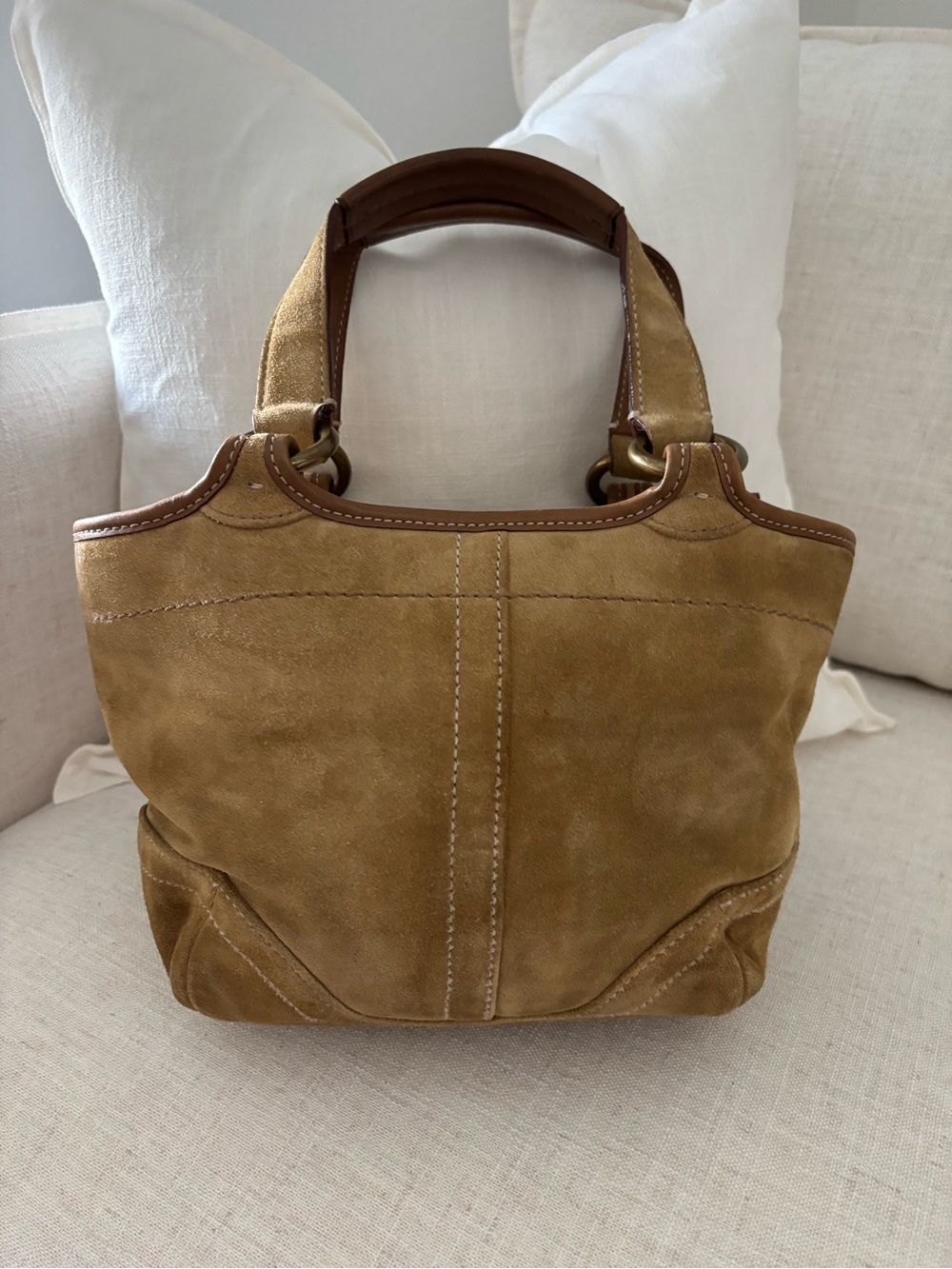 ππ¦ Vintage Coach Hampton Suede Buckle Mini Satchel - Picture 8 of 15